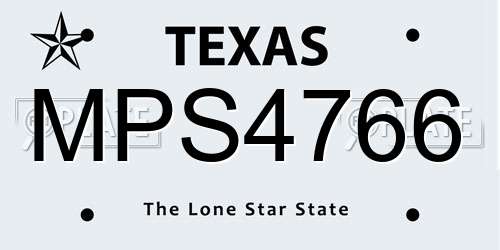 MPS4766 Texas License Plate