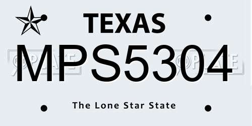 MPS5304 Texas License Plate