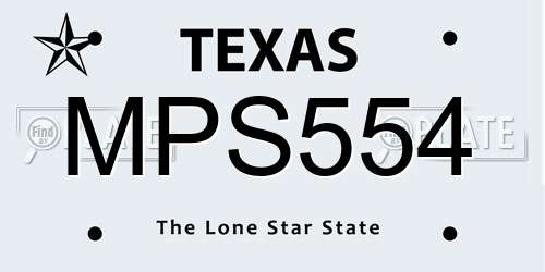 MPS554 Texas License Plate
