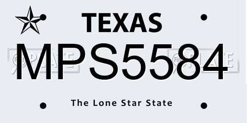 MPS5584 Texas License Plate