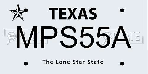 MPS55A Texas License Plate
