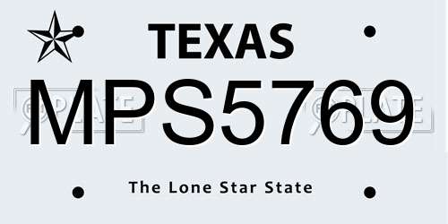 MPS5769 Texas License Plate