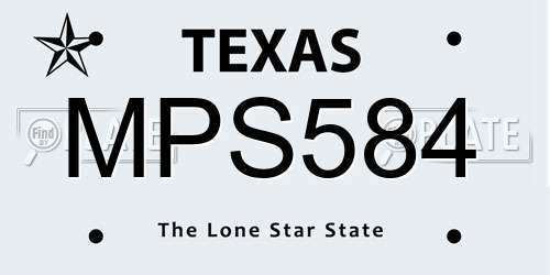 MPS584 Texas License Plate