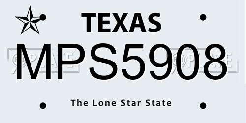MPS5908 Texas License Plate