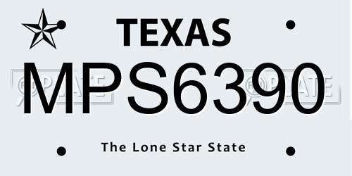 MPS6390 Texas License Plate