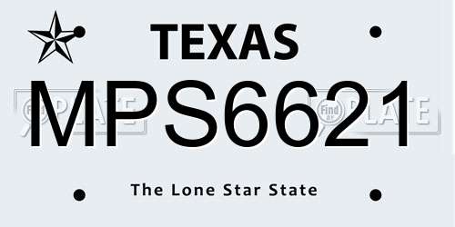 MPS6621 Texas License Plate