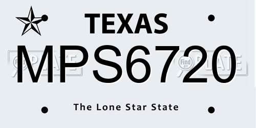 MPS6720 Texas License Plate