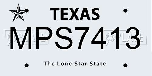 MPS7413 Texas License Plate