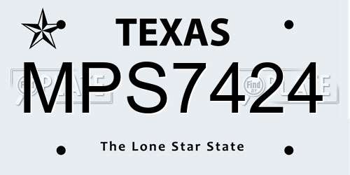 MPS7424 Texas License Plate