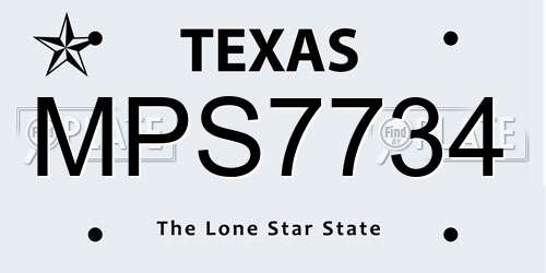 MPS7734 Texas License Plate