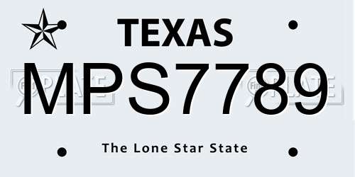 MPS7789 Texas License Plate