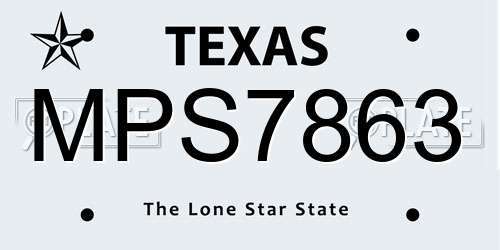 MPS7863 Texas License Plate