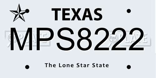 MPS8222 Texas License Plate