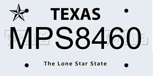 MPS8460 Texas License Plate