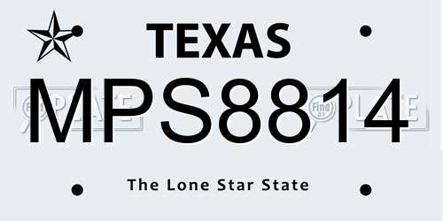 MPS8814 Texas License Plate