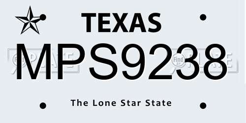 MPS9238 Texas License Plate