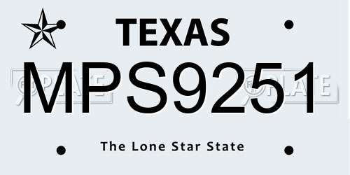 MPS9251 Texas License Plate
