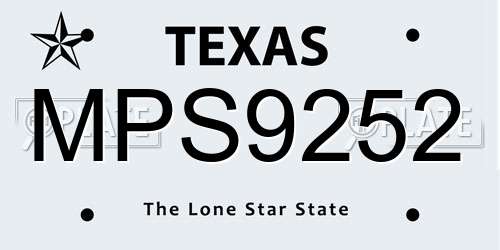MPS9252 Texas License Plate