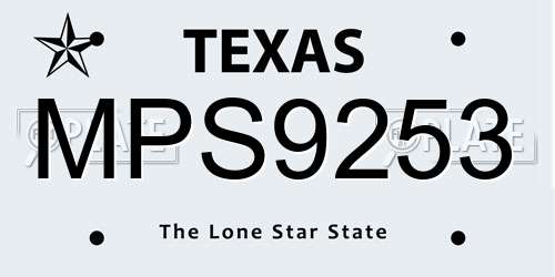 MPS9253 Texas License Plate