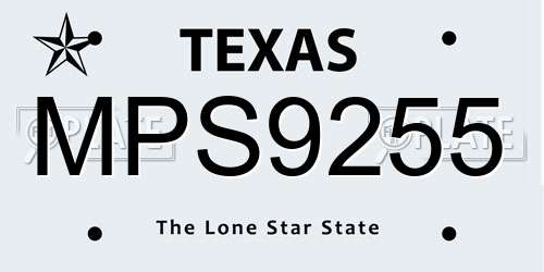 MPS9255 Texas License Plate