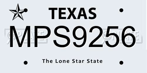 MPS9256 Texas License Plate