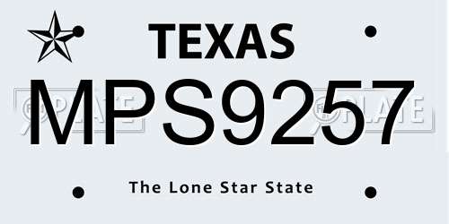 MPS9257 Texas License Plate