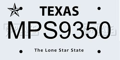 MPS9350 Texas License Plate
