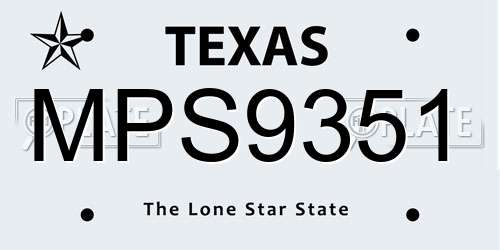 MPS9351 Texas License Plate