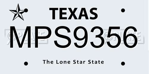 MPS9356 Texas License Plate