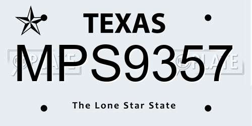 MPS9357 Texas License Plate
