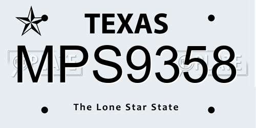 MPS9358 Texas License Plate