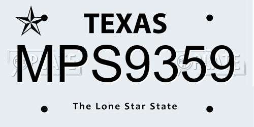 MPS9359 Texas License Plate