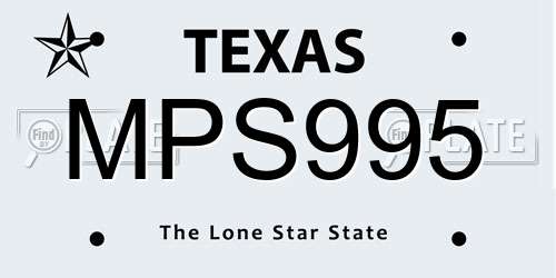 MPS995 Texas License Plate