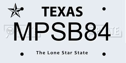 MPSB84 Texas License Plate