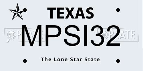 MPSI32 Texas License Plate
