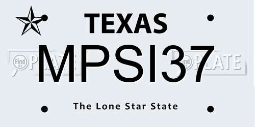 MPSI37 Texas License Plate