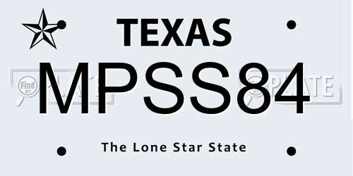 MPSS84 Texas License Plate