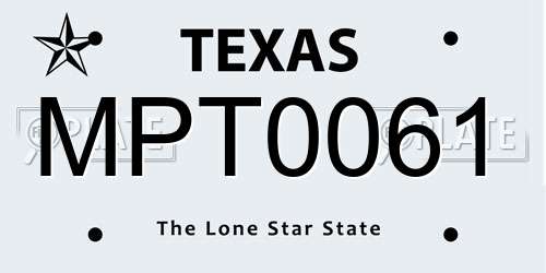 MPT0061 Texas License Plate