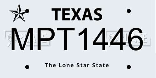MPT1446 Texas License Plate