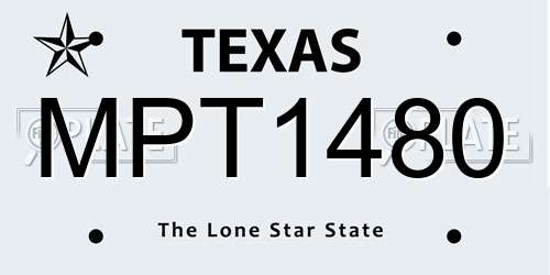 MPT1480 Texas License Plate
