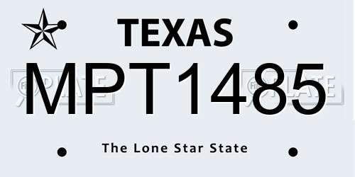 MPT1485 Texas License Plate