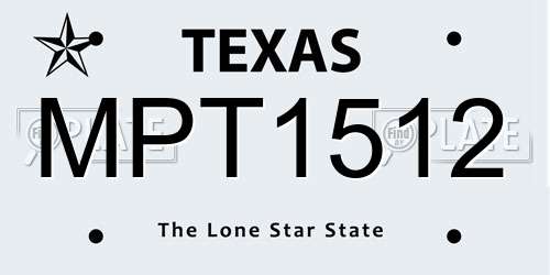 MPT1512 Texas License Plate
