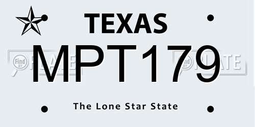 MPT179 Texas License Plate