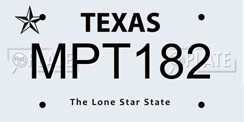 MPT182 Texas License Plate