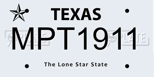 MPT1911 Texas License Plate