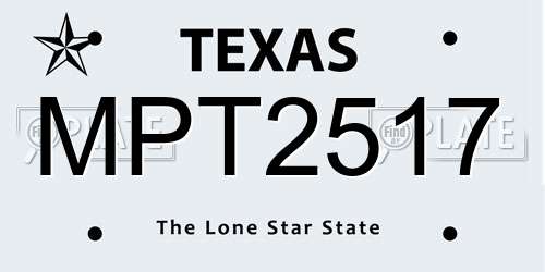 MPT2517 Texas License Plate
