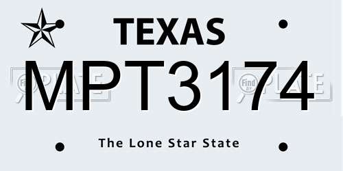 MPT3174 Texas License Plate