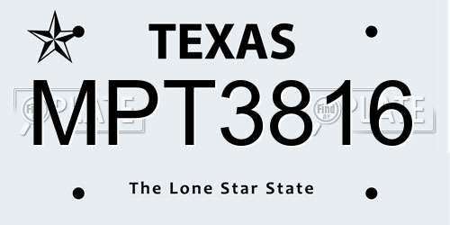 MPT3816 Texas License Plate