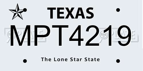 MPT4219 Texas License Plate