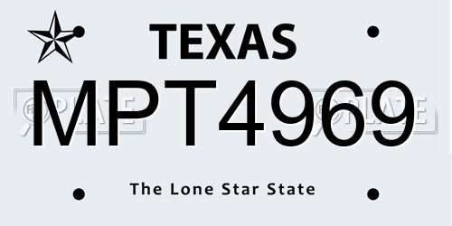 MPT4969 Texas License Plate